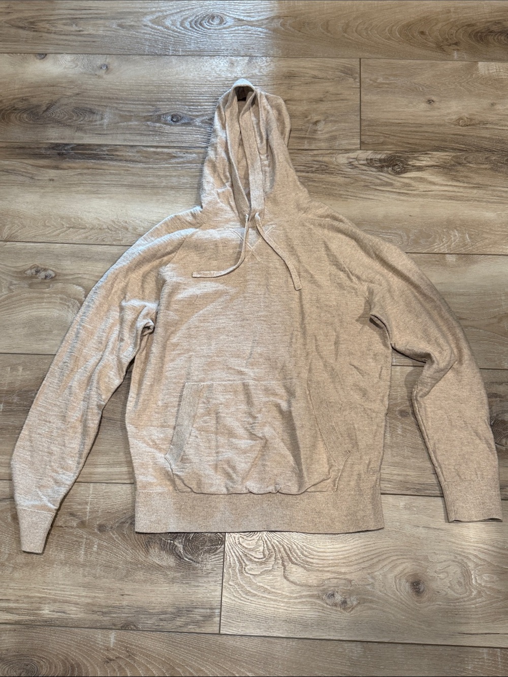 Men's Lightweight Knit Hoodie Sweater - Beige